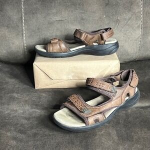 Clarks Women's Leather Adjustable Strap Sandals‎ Comfort Walking Size 7M Brown